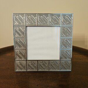 Vintage MOMA Frank Lloyd Wright 3x3" geometric design silver metal picture frame